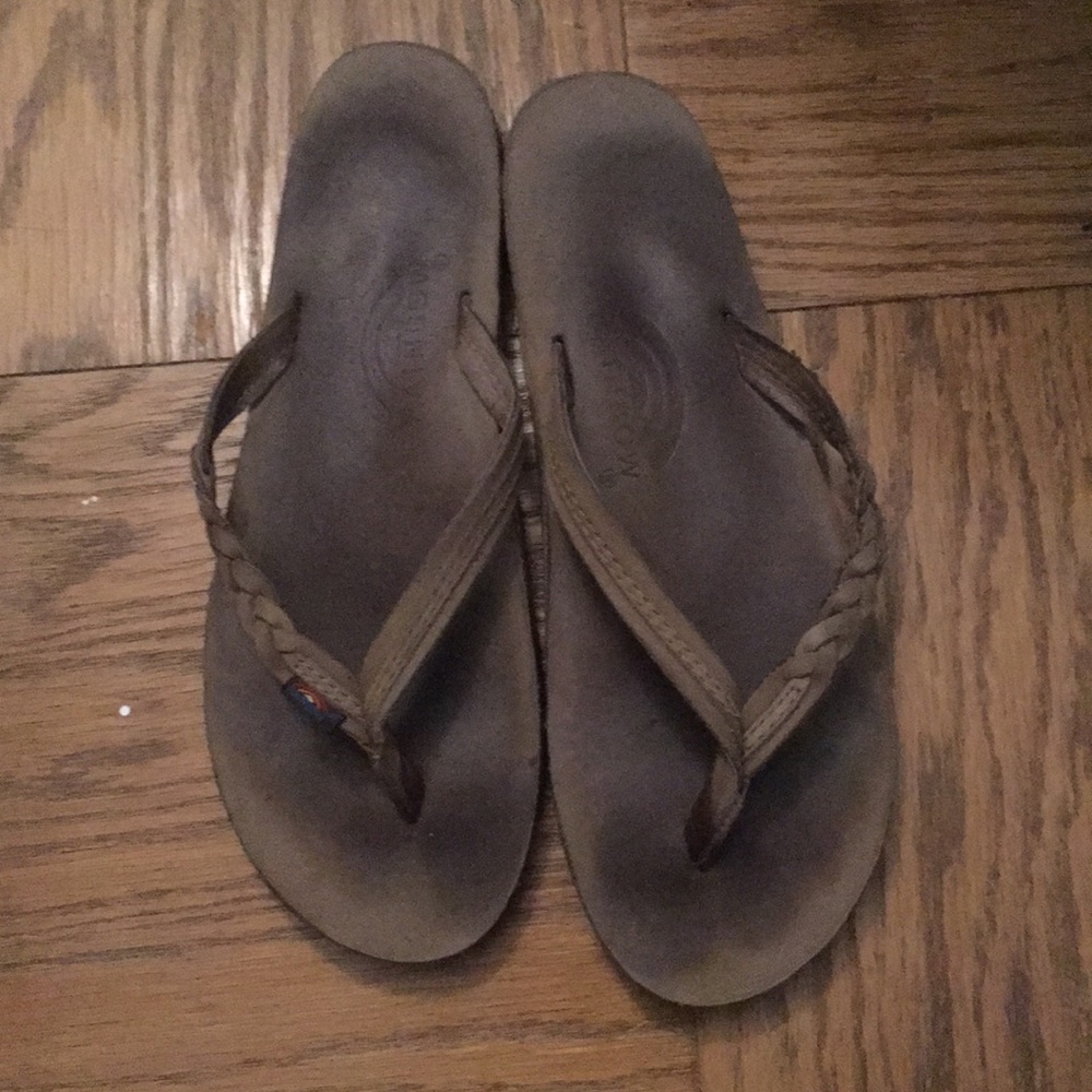 Rainbow Sandals braided strap tan size Large